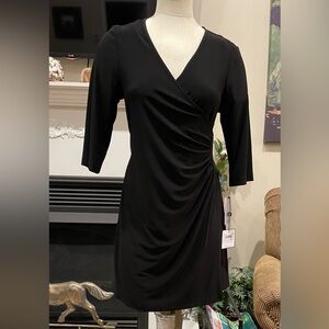Laundry Black v neck dress petite L